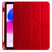 Zore Apple iPad 10.9 2022 10. Nesil Tri Folding Kalem Bölmeli Standlı - Kırmızı Kılıf