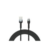 Zore Shira Serisi 3 mt Siyah Micro USB Kablo