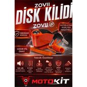 ZOVII Zt6 | Turuncu 120 Db Alarmlı Motosiklet Disk Kilidi – IP67, Su Geçirmez, Çelik Güvenlik Kilidi