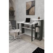 Zuesse Dizayn Lotus 5 Raflı Çalışma Masası Laptop Bilgisayar Masası Ofis Ders Yemek Çocuk Masası Antrasit-Beyaz