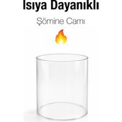 Zuri Design Biyetanol Masaüstü Şömine Camı – Isıya Dayanıklı Koruyucu Cam | Luma & Terra Fire Uyumlu - Şeffaf