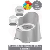Zuu Baby Comfort Taşınabilir Lazımlık – Çocuk Tuvalet Eğitimi Alıştırma Lazımlığı Gri 10 Top