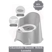 Zuu Baby Comfort Taşınabilir Lazımlık – Çocuk Tuvalet Eğitimi Alıştırma Lazımlığı Gri