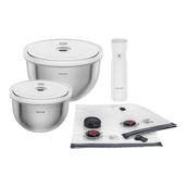 Zwilling Fresh & Save Bowls M/L 9 Parça Cam Vakumlu Başlangıç Seti