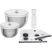 ZWILLING Fresh & Save Bowls Vakumlu Saklama Kabı Başlangıç Seti Paslanmaz, Çelik, M/L, 9 Parça