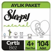 Sleepy Natural No:4+ Maxi Plus 104 Adet Bebek Bezi