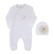 Andywawa AC8592 Ekru 9-12 Ay Chic Girl Bebek Tulumu 