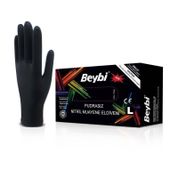 Beybi Nitril Pudrasız Siyah Large Muayene Eldiveni