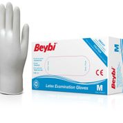 Beybi Pudralı Medium 100'lü Paket Latex Muayene Eldiveni 