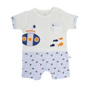 Bibaby 60273 3 - 6 Ay Mavi Discovery Bebek Şort Tulum 
