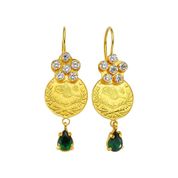 Bilezikhane Reşat Yeşil Taşlı Altın Küpe