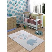 Confetti Sweet Elephant Oymalı Beyaz 100x150 cm Çocuk Halısı 