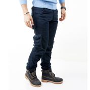 Deepsea 1611193 Lacivert Dar Kesim Cepleri Ters Fermuarlı Erkek Kargo Pantolon 