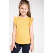 DeFacto L4364A219AUER105 Beyaz Puantiyeli Fırfır Detaylı Kız Bebek T-shirt