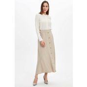 DeFacto N7848AZ.20SP.BG320 Bej Dokuma Çan Kadın Etek