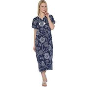 Eliş Şile Bezi Çınar Desen Mor Uzun Kol Baskılı Kadın Elbise