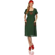 Eliş Şile Bezi Melek Yeşil Elbise