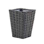 Euro Flora Plastik 17x17x24 cm Hasır Dokulu Kare Çiçeklik