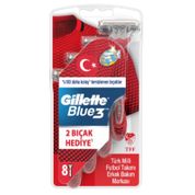 Gillette Blue3 8'li Milli Takım Özel Tıraş Bıçağı Paketi