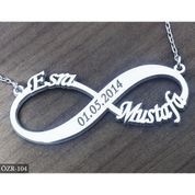 Gümüş İsimli Sonsuzluk Bayan Kolye