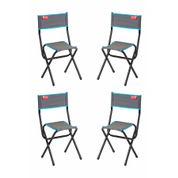 Kamp Sandalyesi 4 Adet Gri Katlanır