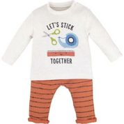 Mamino 10771 Turuncu 12-18 Ay 2'li Erkek Bebek Giysi Takım