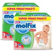 Molfix Pants 3 Beden 94x2 188 Adet Külot Bez 