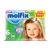 Molfix Süper Ekonomik Paket No:6 Extra Large 39 Adet 15+ kg Bebek Bezi