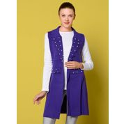 Nefise Mor Zikzaklı Şal Yaka Yelek