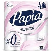 Papia Pure&Soft 4 Katlı 32'li Paket Tuvalet Kağıdı