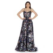 Pierre Cardin PC55333 Siyah Askılı Renkli Payet Abiye Elbise 