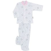 Sebi Bebe 2313 Krem-Pembe 3-6 Ay Bebek Pijama Takımı