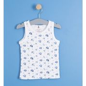 Soobe Pop Girls Beyaz 6-9 Ay Çiçekli Fırfırlı Kolsuz T-Shirt 