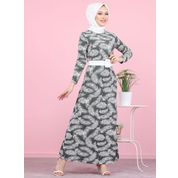 Tofisa Desenli Haki Elbise