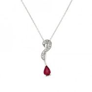 0.06 ct Pırlanta Yakut Kolye