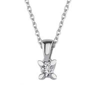 0.10 ct Karat E-F vs Pırlanta Badem Tırnak Tektaş Kolye