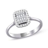 0.12 ct Modern Tasarım Baget Kare Tektaş Yüzük