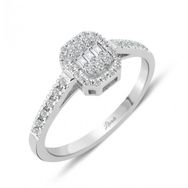 0.20 ct Baget Kare Tektaş Modern Tasarım Yüzük