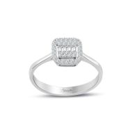 0.25 ct Modern Tasarım Baget Kare Tektaş Yüzük