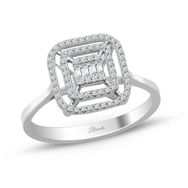 0.25 ct Modern Tasarım Çift Sıra Baget Pırlanta Yüzük