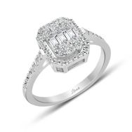 0.55 ct Modern Tasarım Baget Kare Tektaş Yüzük