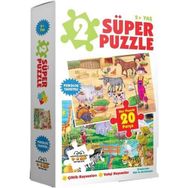 0-6 Yaş Yayınları 2 Süper Puzzle Çiftlik Havananları Vahşi Havanlar
