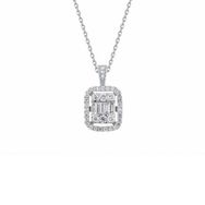 0.61 ct Pırlanta Baget Kolye