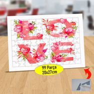 018732 Etrafını Çiçek Saran Love 99 Parça Puzzle Yapboz Tablo