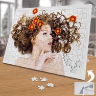 02063 Kıvırcık Saçlı Çiçekli Kadın 240 Parça Puzzle Yapboz