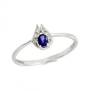 0,21 ct Pırlanta Safir Yüzük