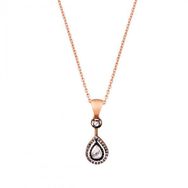 0,23 ct Pırlanta ve 0,35 ct Elmaslı Damla Kolye