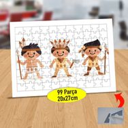 043 Kızılderili Mutlu Minik Çocuklar 99 Parça Puzzle Yapboz Tablo