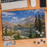 057 Dağlar Ve Göl Manzarası 240 Parça Puzzle Yapboz Tablo