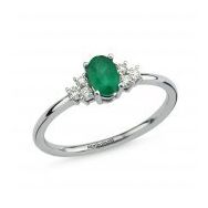 0,59 ct Pırlanta Emerald G-SI Beyaz Altın Yüzük